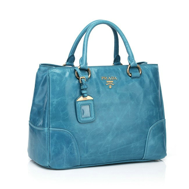 2014 Prada bright Leather Tote Bag for sale BN2533 light blue